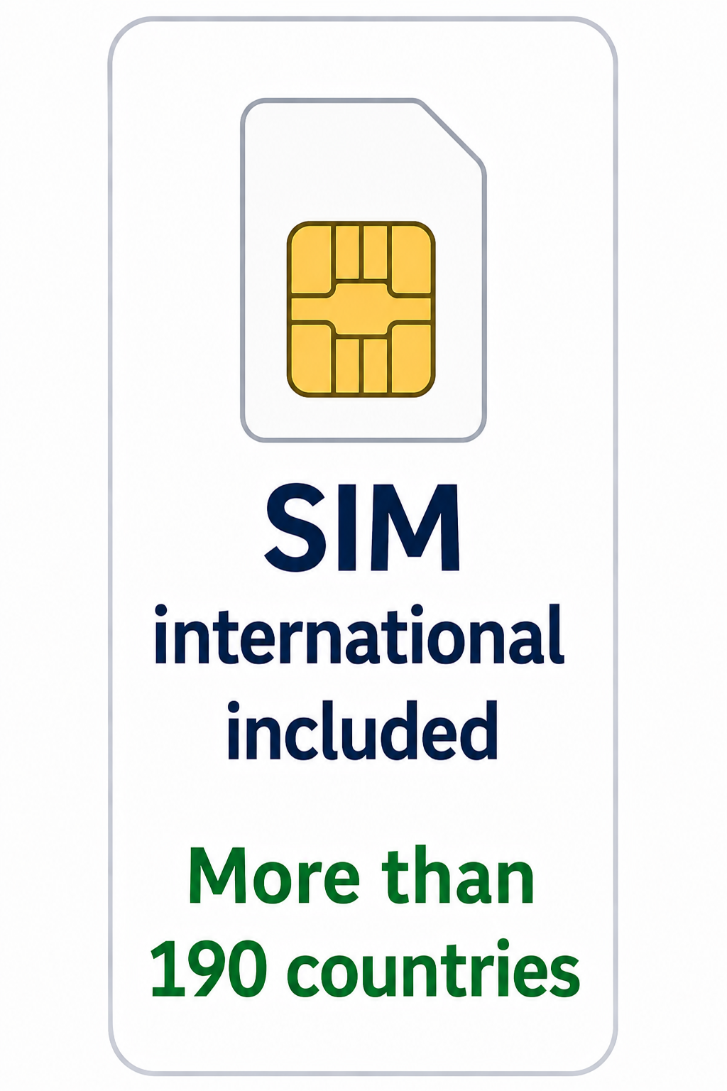 Included international SIM with coverage in more than 190 countries